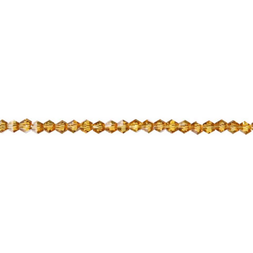 VENEZIA CRYSTAL BEAD STRAND BICONE TOPAZ AB 4MM 7IN 