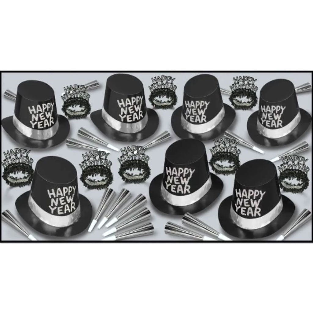 New Year Party Kit Black Tie 50pcs Assorted 