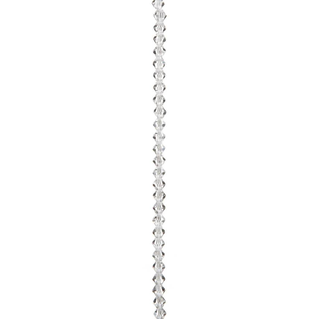 VENEZIA CRYSTAL BEAD STRAND BICONE CLEAR 6MM 7IN 