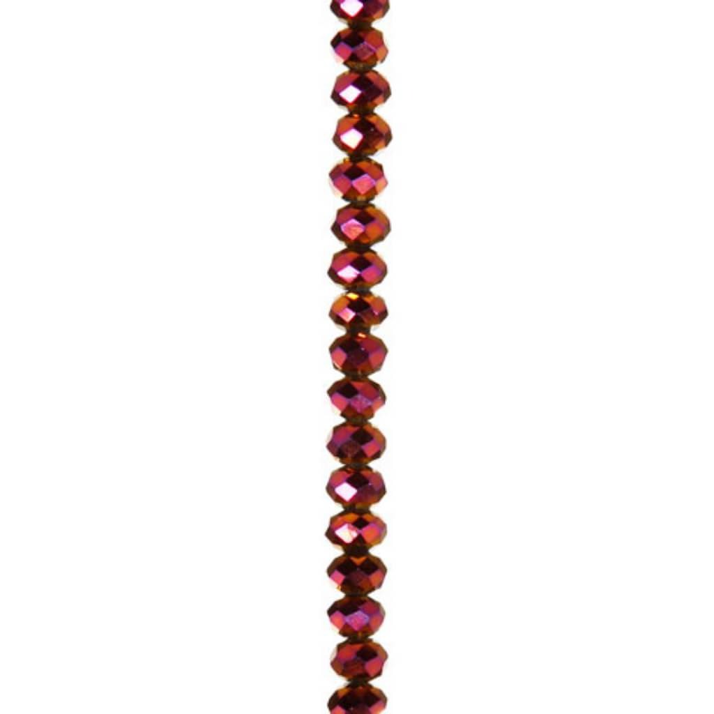 CRYSTAL BEAD STRAND RONDELLE PURPLE 7IN 