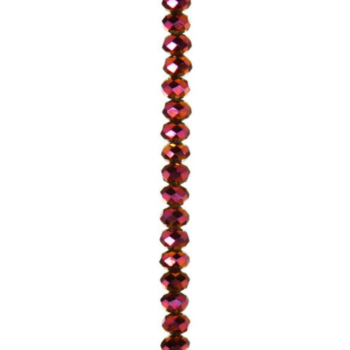CRYSTAL BEAD STRAND RONDELLE PURPLE 7IN 