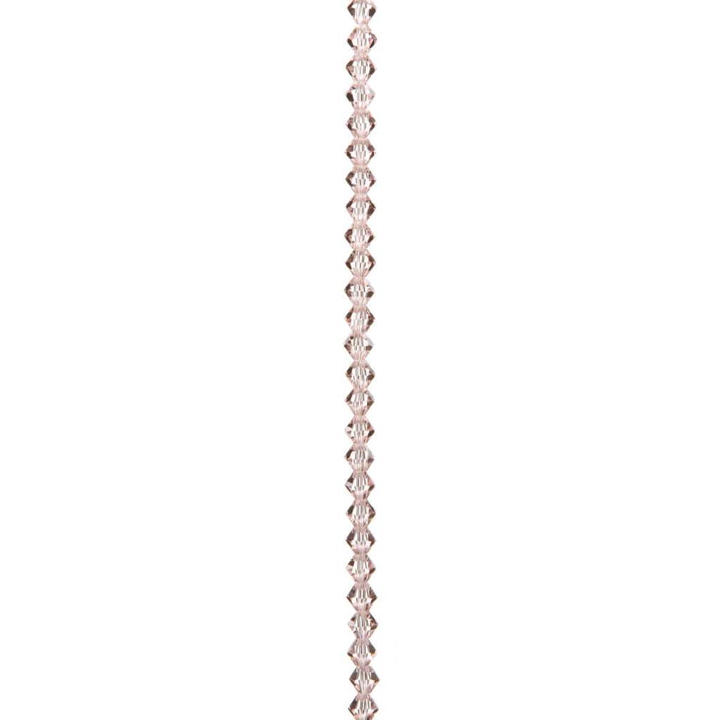 VENEZIA CRYSTAL BEAD STRAND PINK 6MM 7IN 