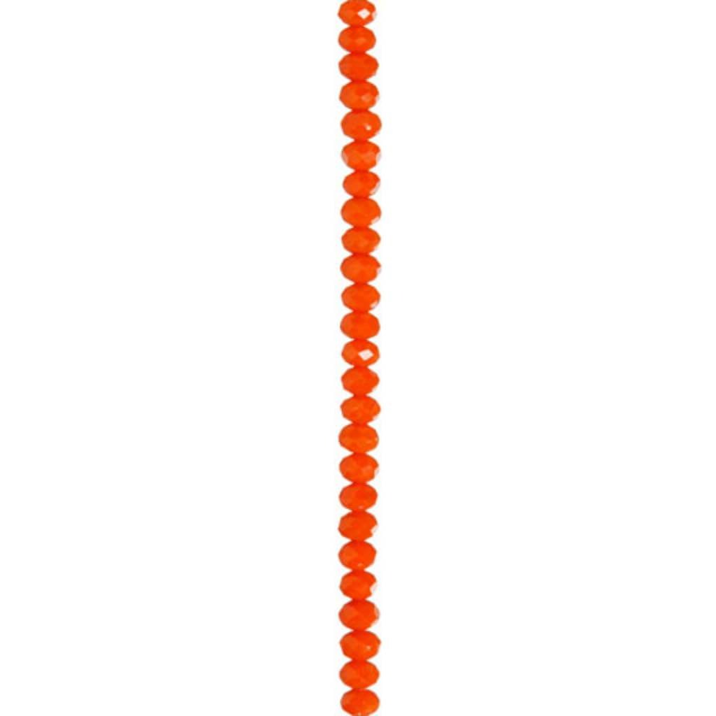 GLASS BEAD STRAND FACETED ORANGE 7IN 