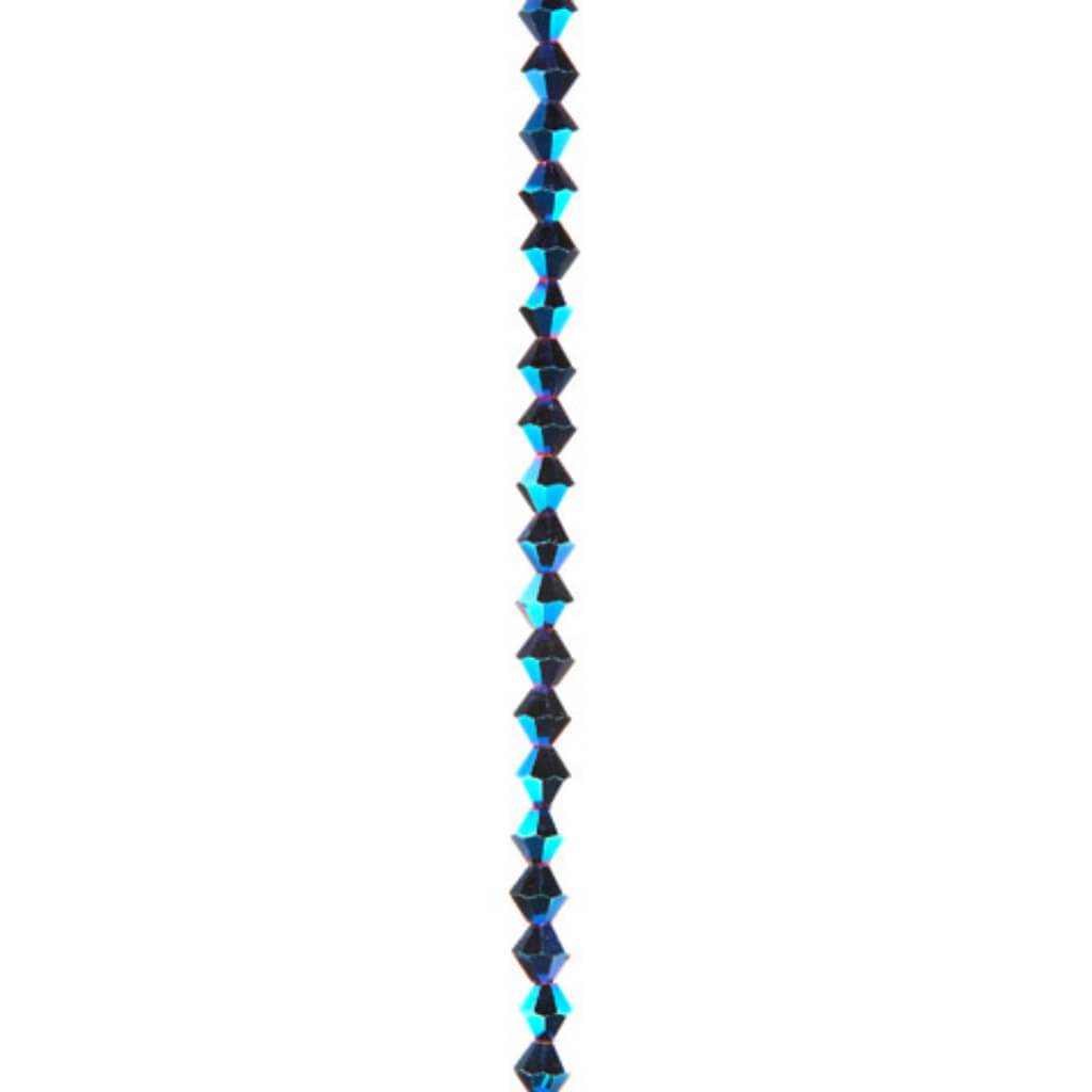 VENEZIA CRYSTAL BEAD STRAND METALLIC BLUE 8MM 7IN 