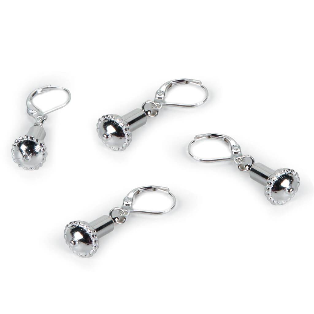 EARRINGS DROP M&amp;M SILVER 