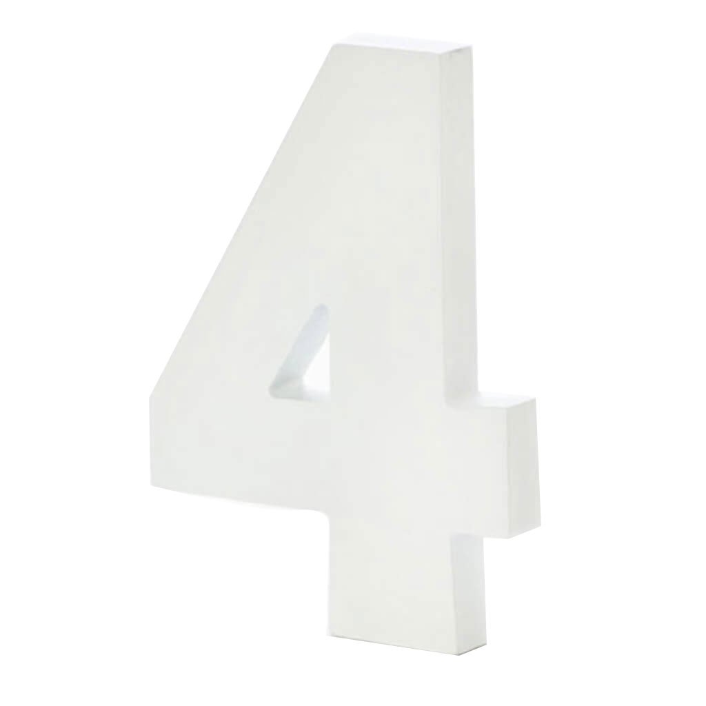 White Finished Wood 6in Number