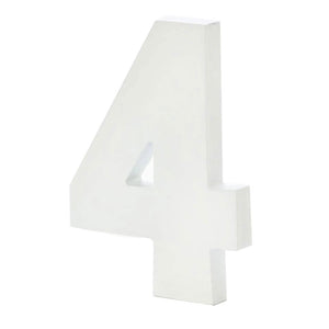 White Finished Wood 6in Number