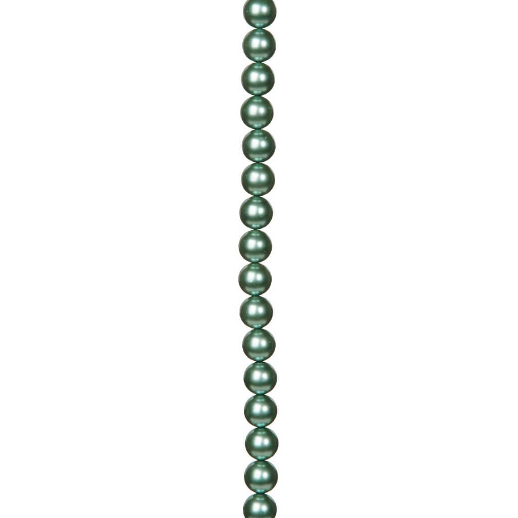 GLASS PEARL STRAND GRAY GREEN 12MM 7IN 