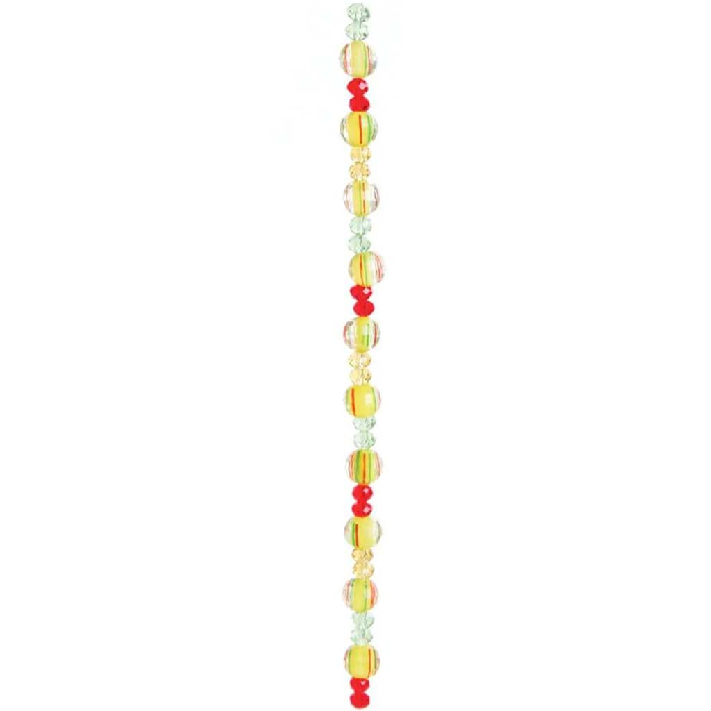 GLASS BEAD STRAND MULTI COLOR 7IN 