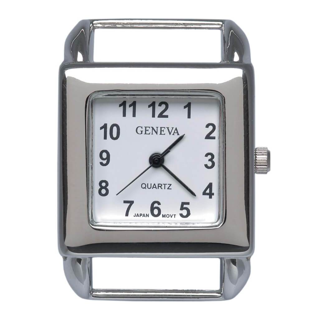 SQUARE WATCH FACE SILVER 