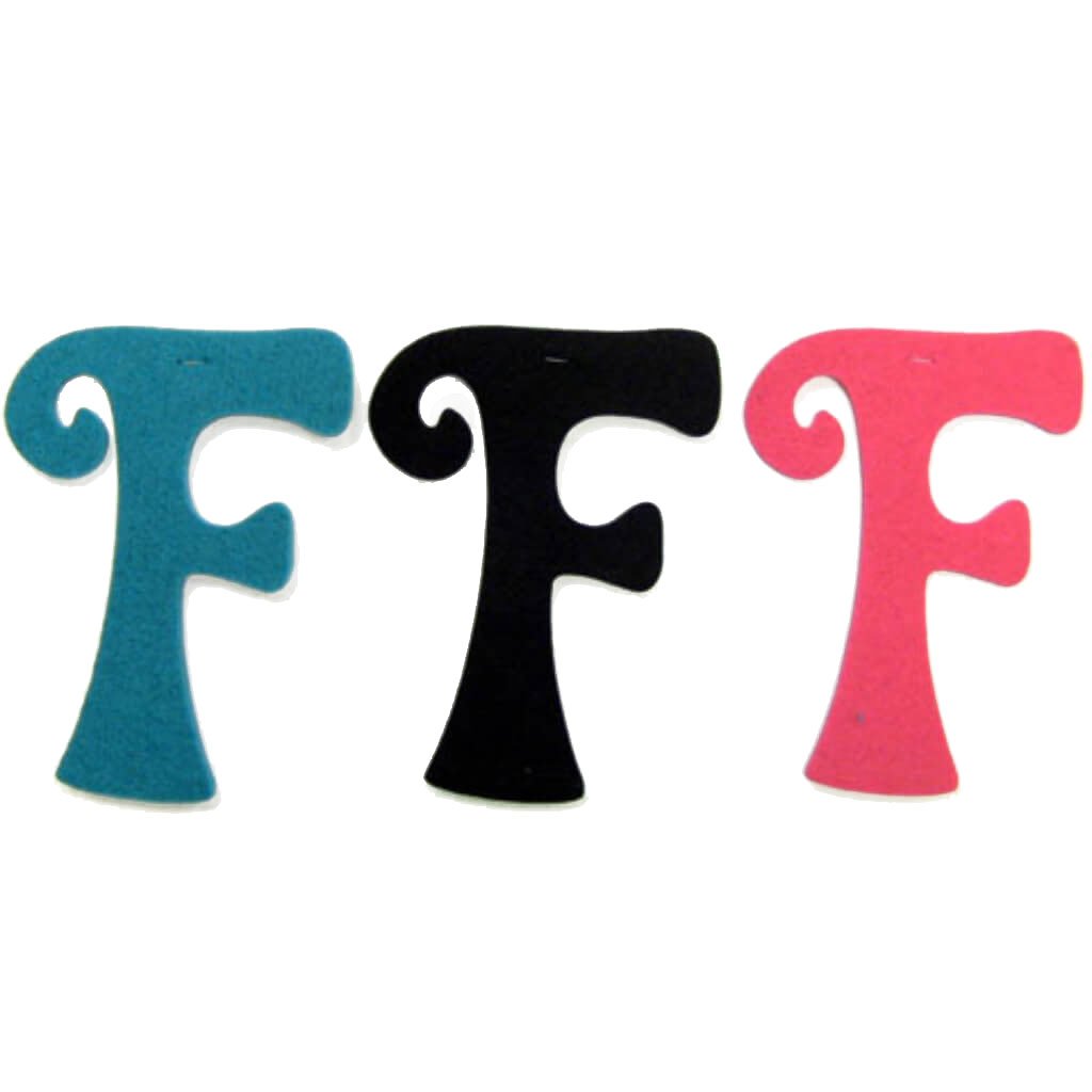 FELT SCRIPT LETTER F W/ADHESIV 6IN 