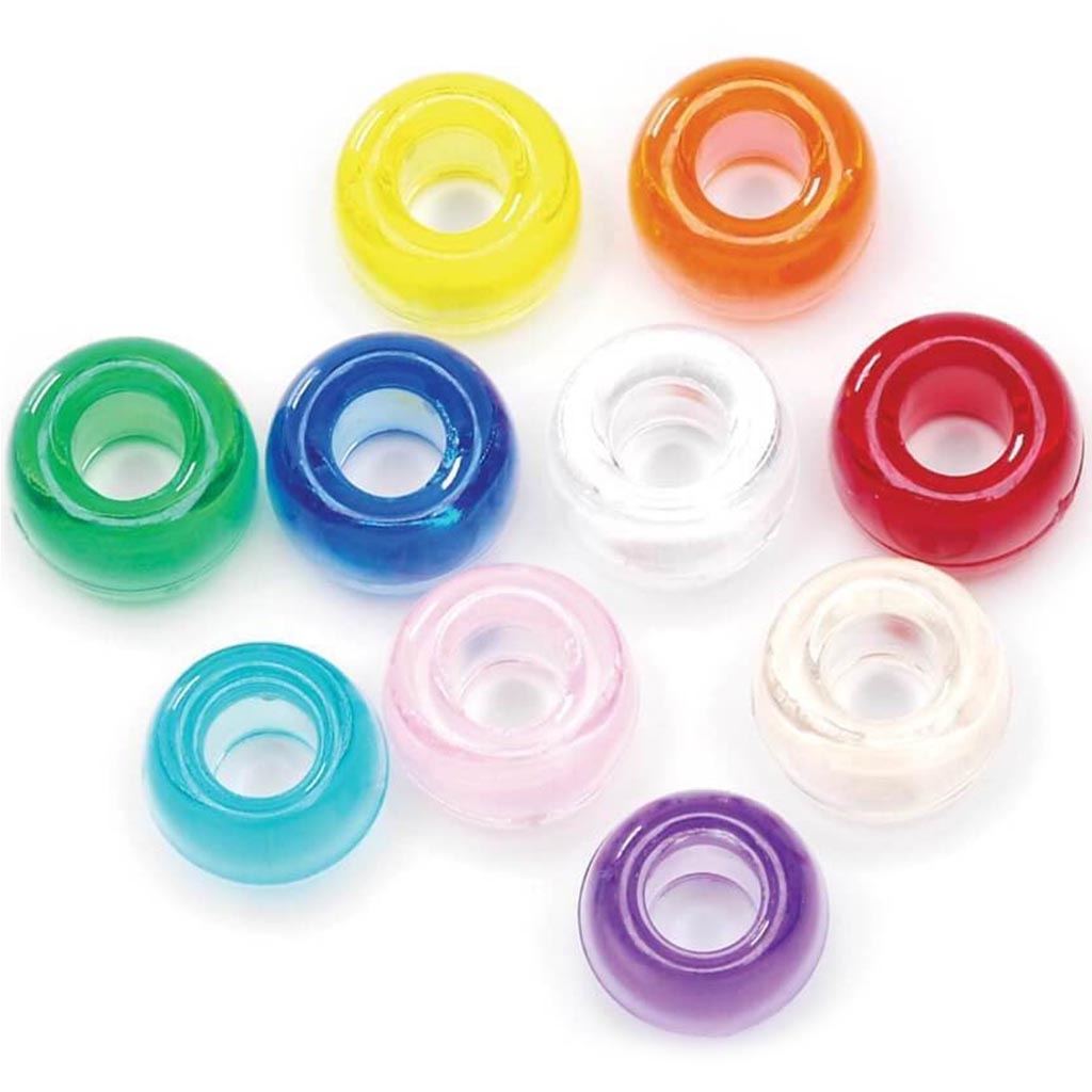 BEAD PONY TRANS COLOR 480PCS CLEAR 9MM 