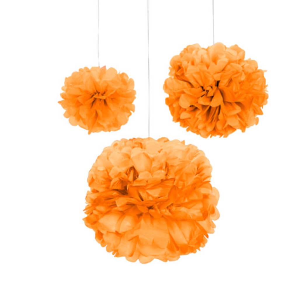 TISSUE PAPER POM POM KIT ORANGE 