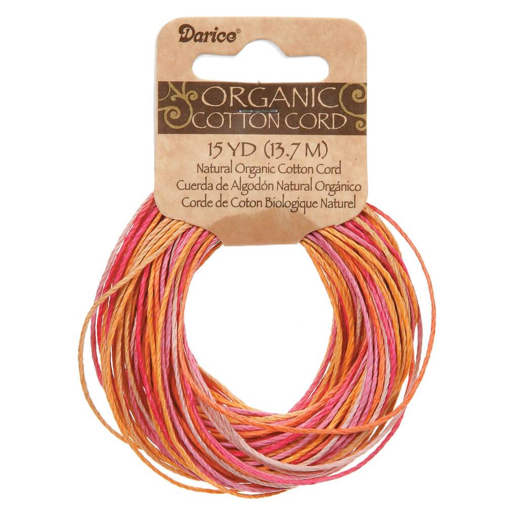 HEMP CORD VARIEGATED JUICY FRUIT COLOR 15YD 