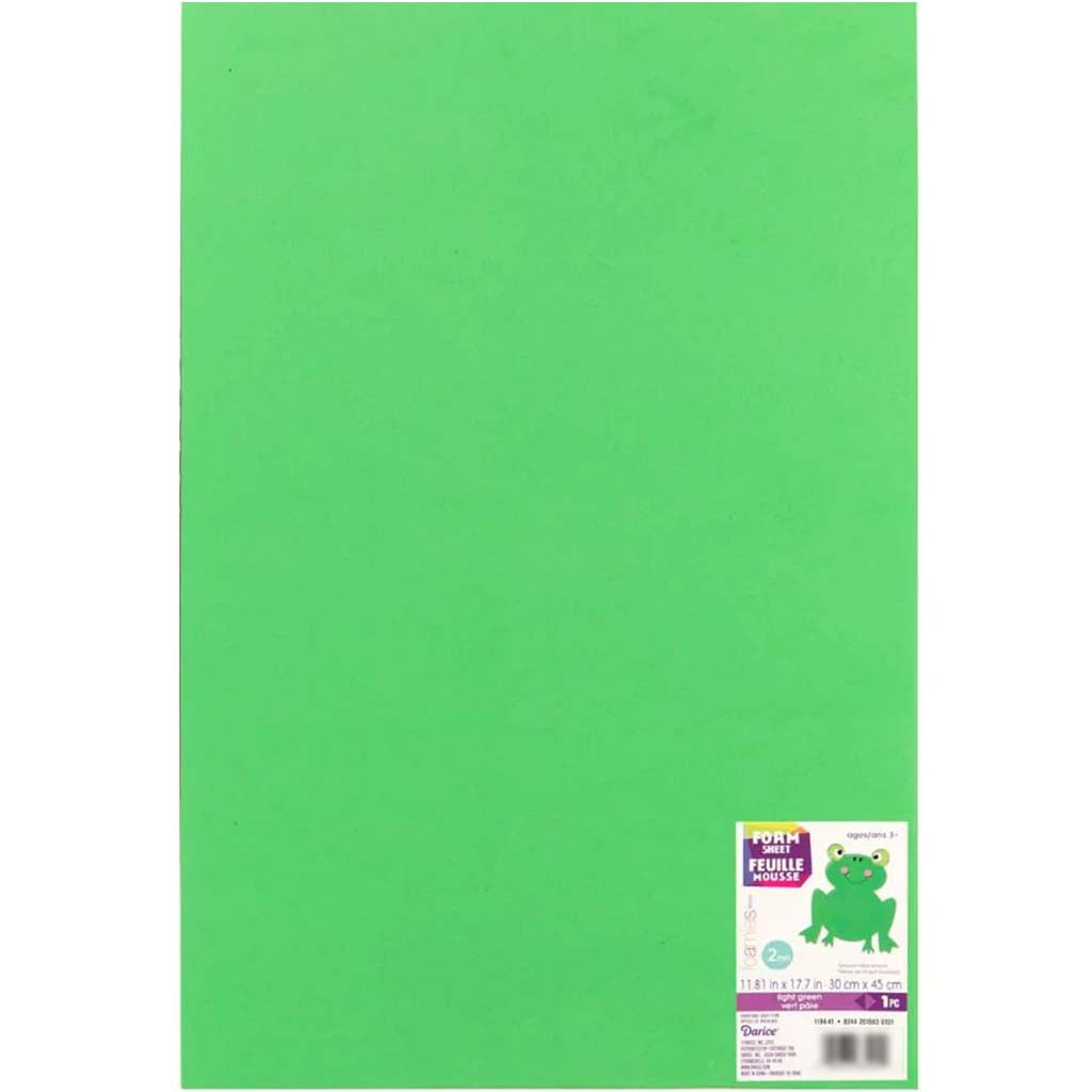 FOAM SHEET LGREEN 12X18 2MM 