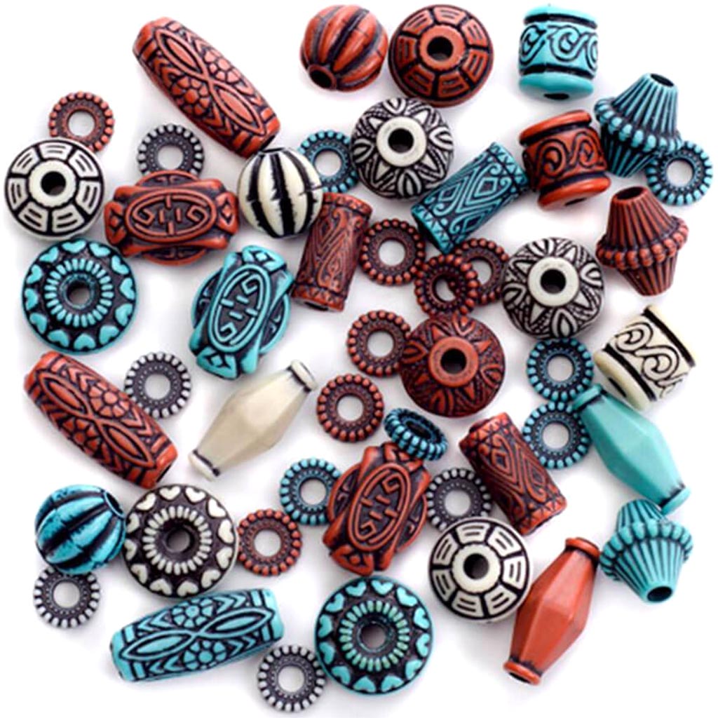 Old World Antique Acrylic Beads Assorted Colors and Styles Big Value 