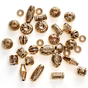Acrylic Beads Antique Gold Assorted Styles Big Value 