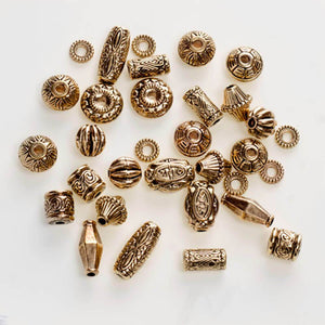 Acrylic Beads Antique Gold Assorted Styles Big Value
