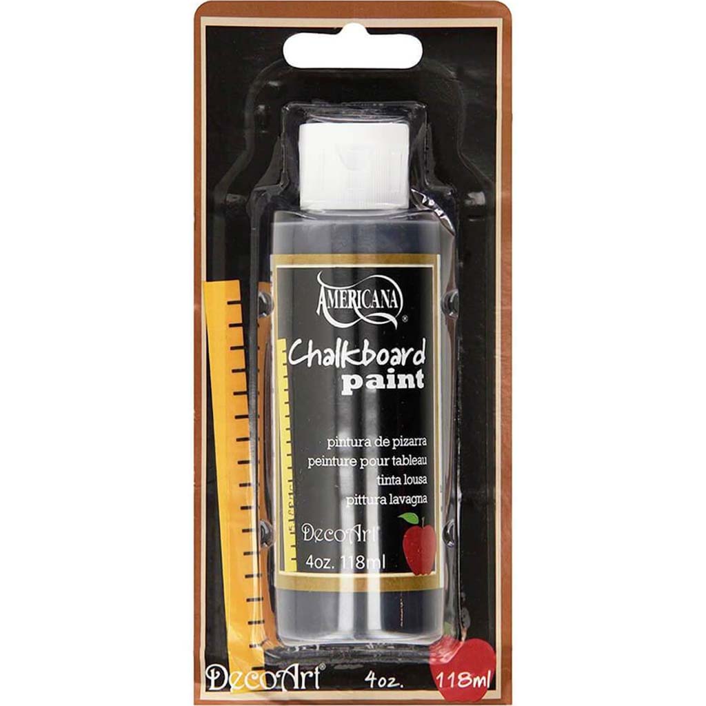 AMERICANA CHALKBOARD PAINT BLACK SLATE CARDED 4OZ