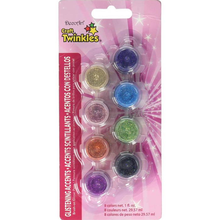 CRAFT TWINKLES PAINT GLISTENING ACCENT 8POTS
