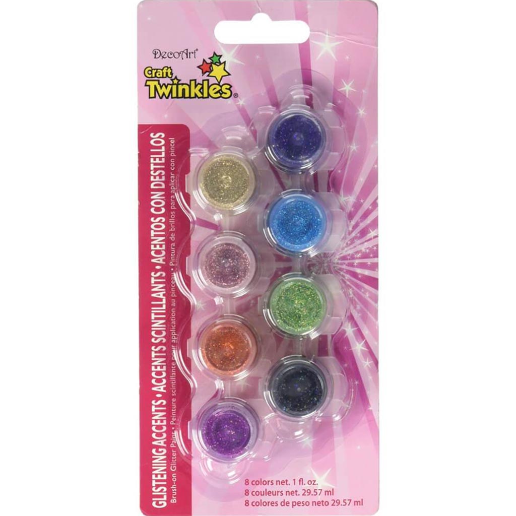 CRAFT TWINKLES PAINT GLISTENING ACCENT 8POTS
