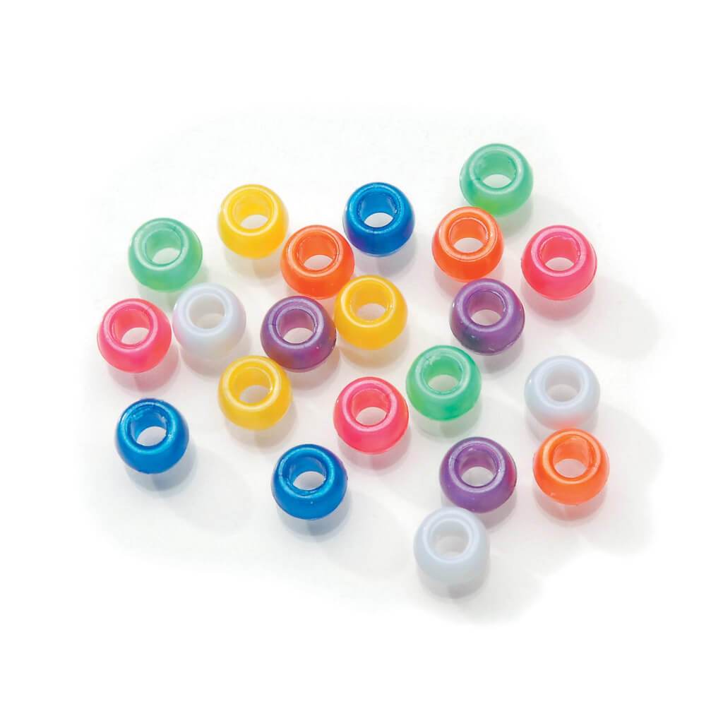 PEARLIZED PONY BEADS ASST.9MM 1LB 