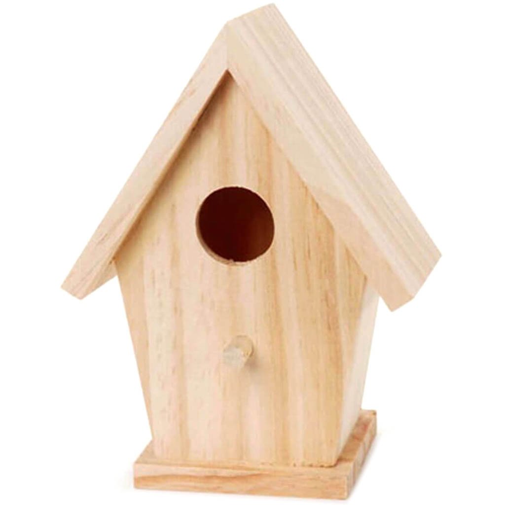 Wood Birdhouse Natural 5.75 inches 