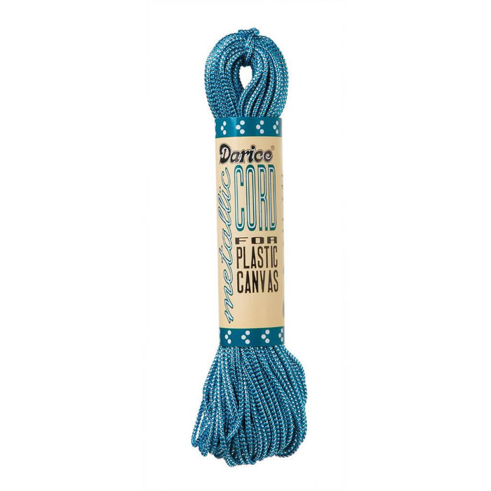 CORD METALLIC PLASTIC CANVAS BLUE & SILVER 27YD 
