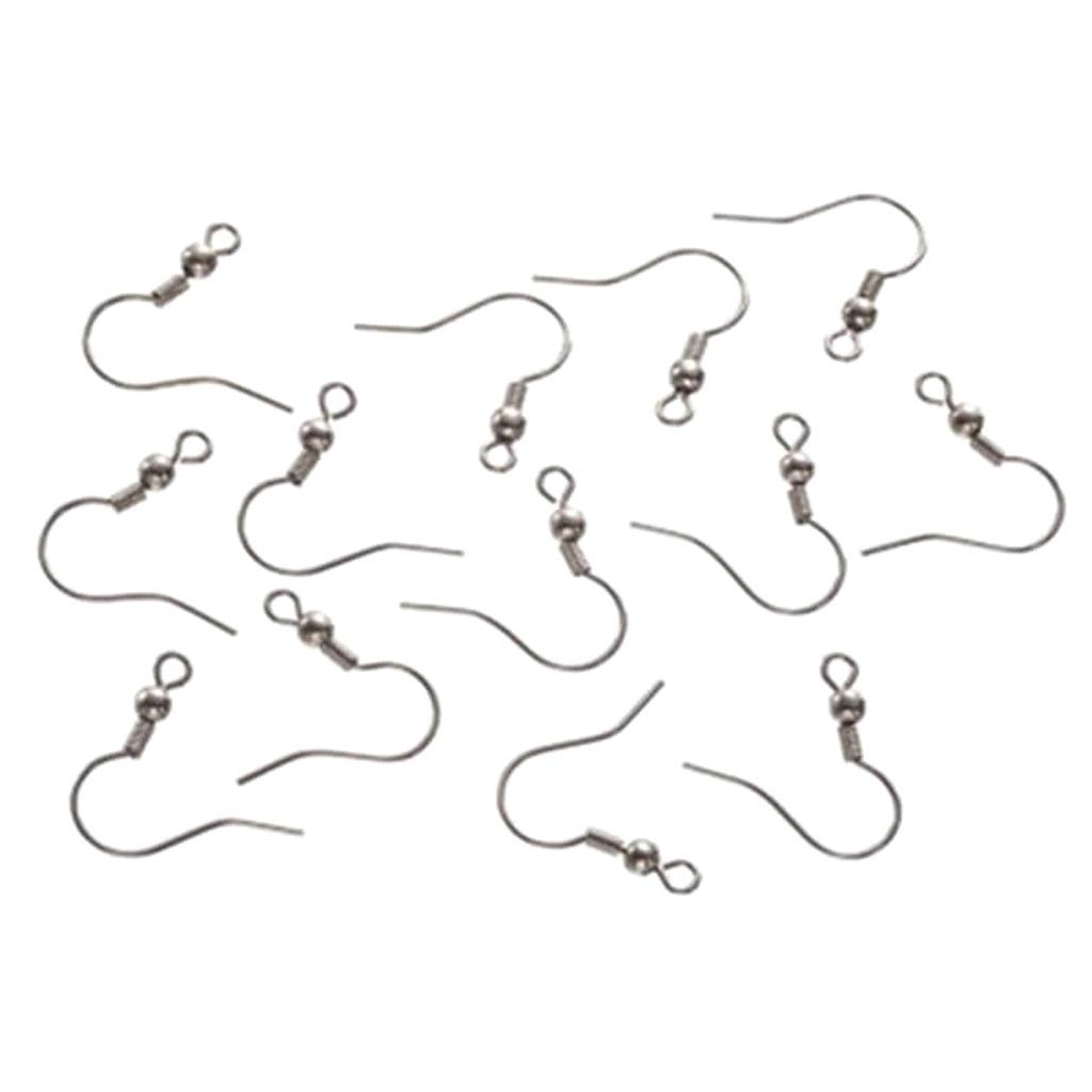 Fish Hook/French Hook Earring Wires Nickel Free Silver 1 inch 12 pieces 