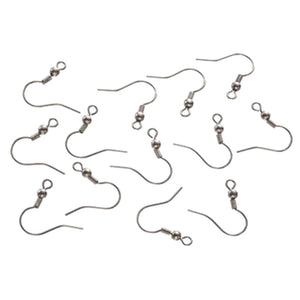 Fish Hook/French Hook Earring Wires Nickel Free Silver 1 inch 12 pieces 