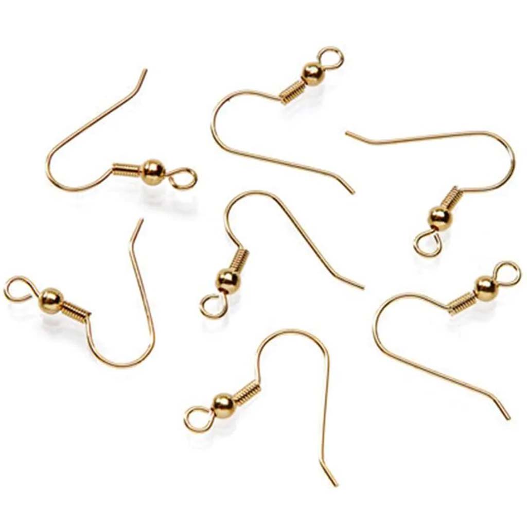 Fish Hook or French Hook Earring Wires Gold Over Brass 20mm 