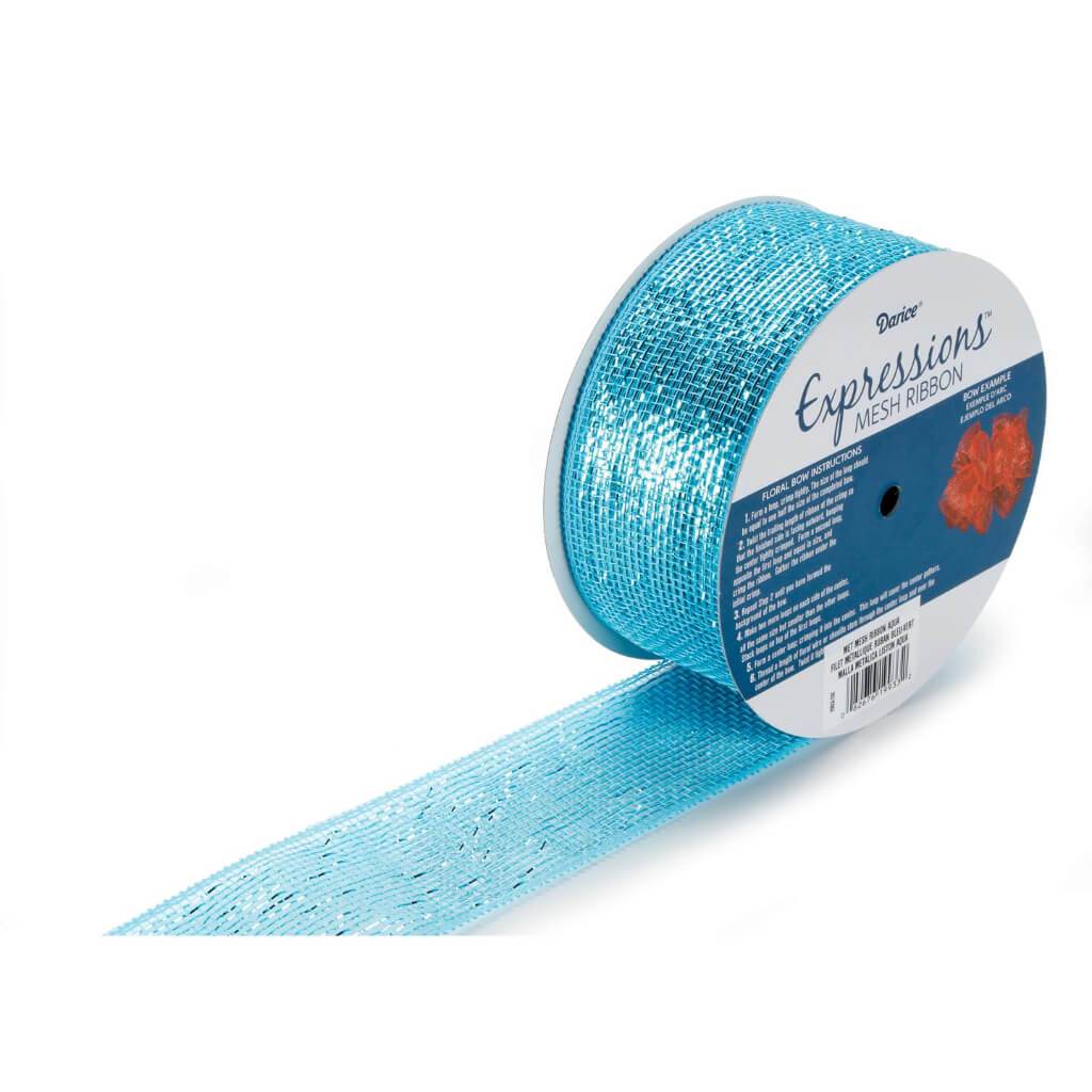 MESH RIBBON AQUA 25YD 