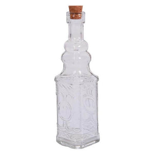 Clear Glass Bottle with Cork 6.5in