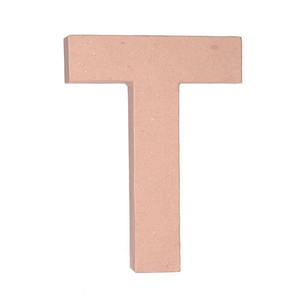 PAPER MACHE LETTER T 12X1.5IN 