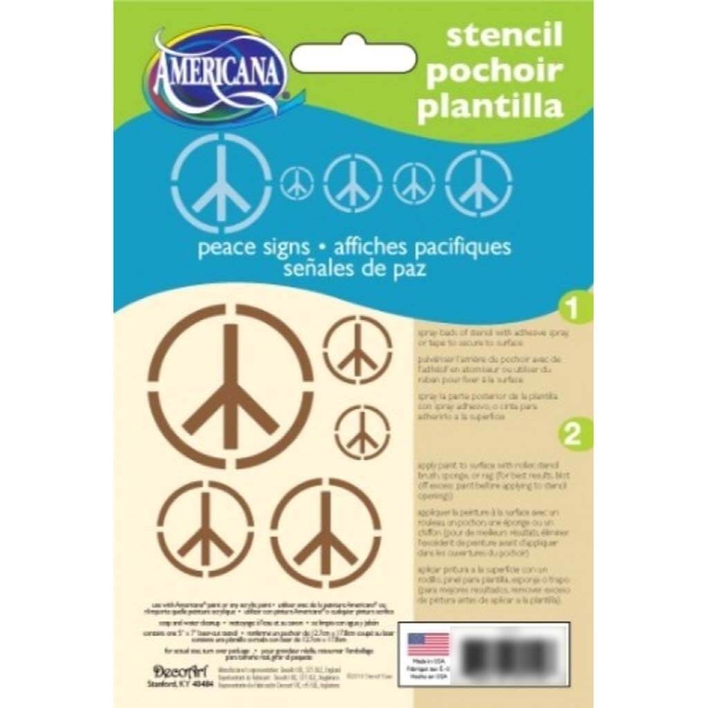 Americana Stencil Home Decor Series Peace Signs 5X7