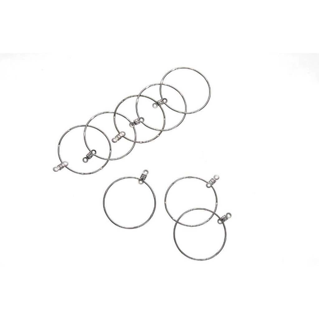 EARRING HOOP NICKEL PLATED STEEL 32MM 