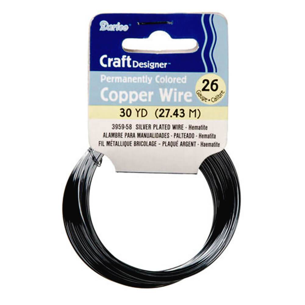 Silver Plated Copper Wire 26 Gauge Hematite 30 yards 