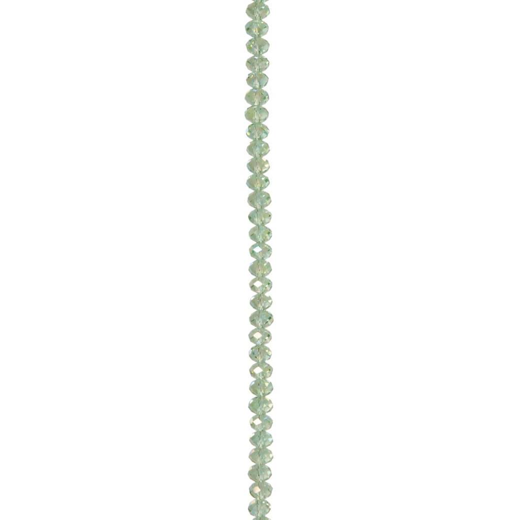 CRYSTAL BEAD STRAND RONDELLE PERIDOT AB 6X8MM 7IN 