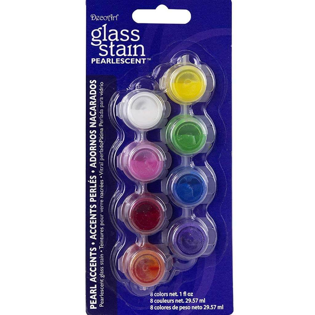 Glass Stains Paint Pots Pearl Accent 8Pots