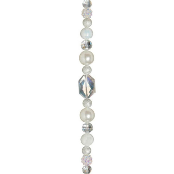 BEAD BOHO STR WHT CLR HEXAGON 25X17MM 