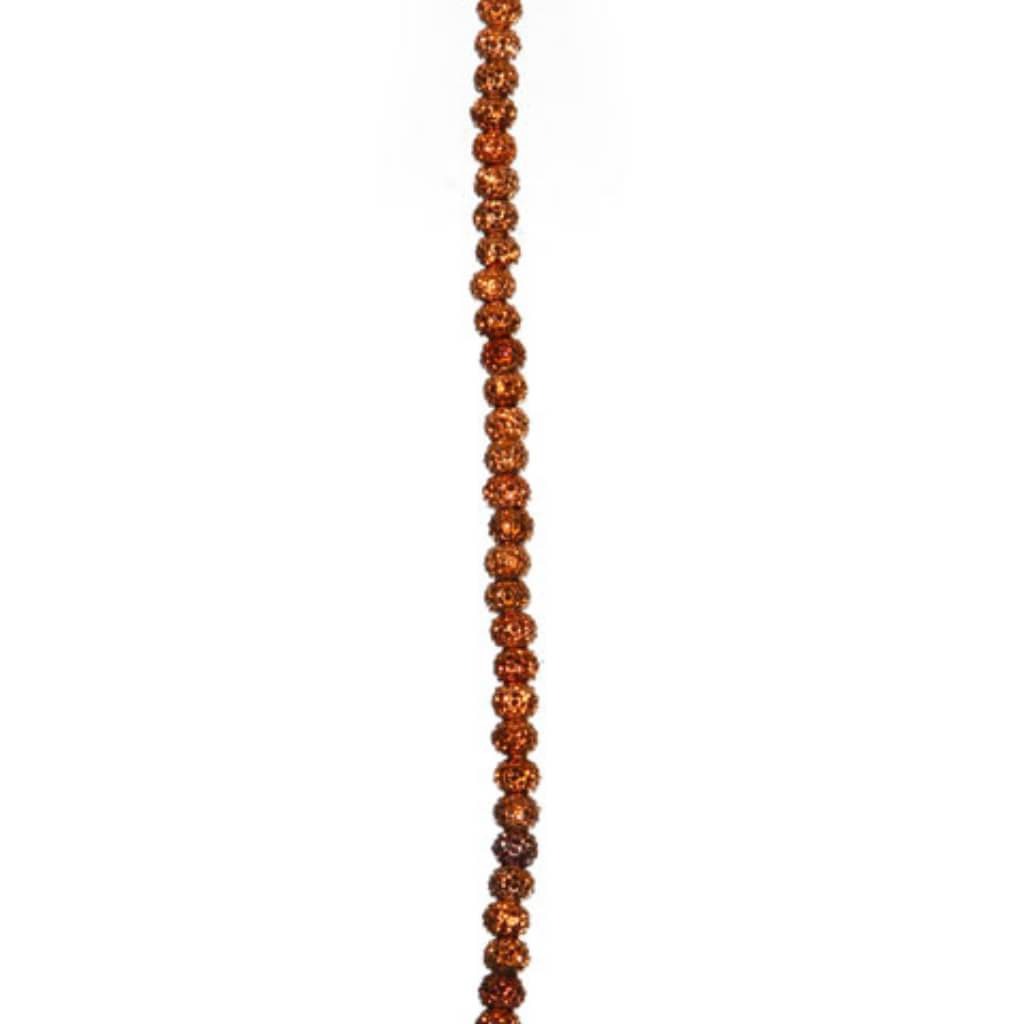 GLITTER ACRYLIC BEAD STRAND COPPER 5X7MM 