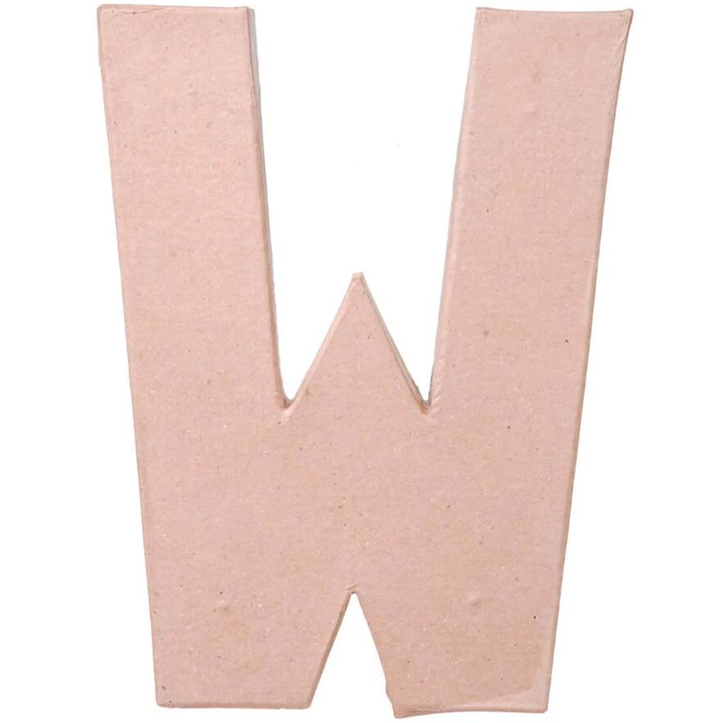 PAPER MACHE LETTER W 8 X 5 1/2 X 1 IN. 