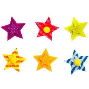 Felties Felt Stickers Layered Stars with Pom Poms 