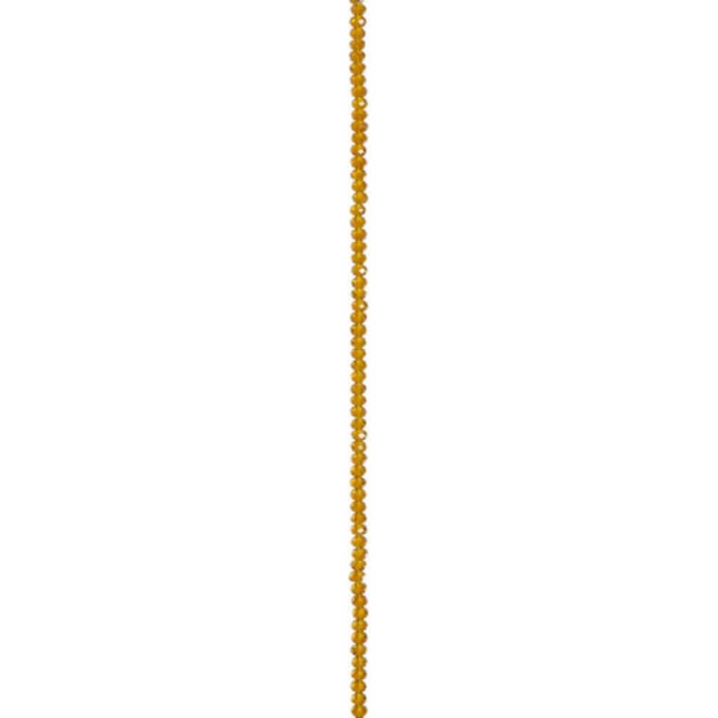 CRYSTAL BEAD STRAND RONDELLE TOPAZ 7IN 