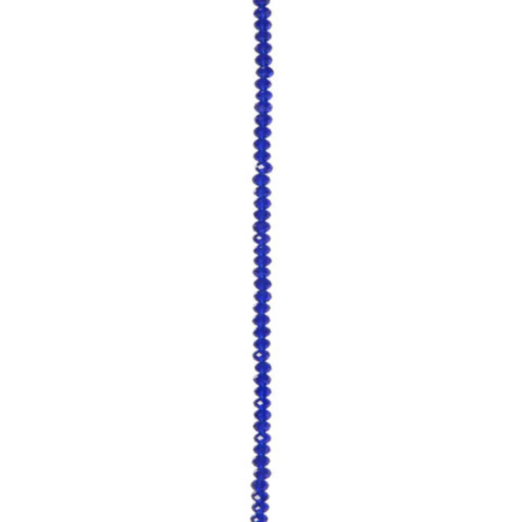 CRYSTAL BEAD STRAND RONDELLE SAPPHIRE BLUE 4X6MM 7IN 