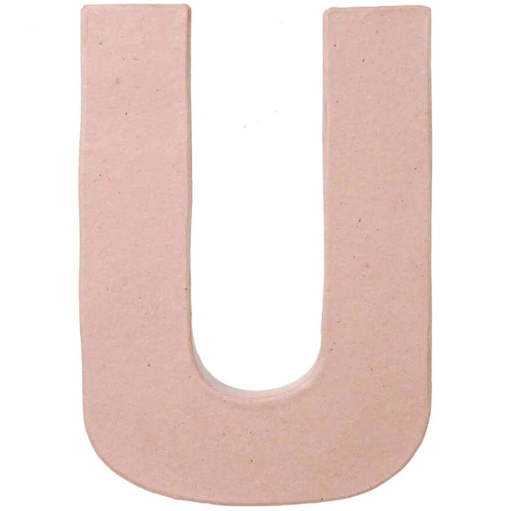 PAPER MACHE LETTER U 8 X 5 1/2 X 1 IN. 