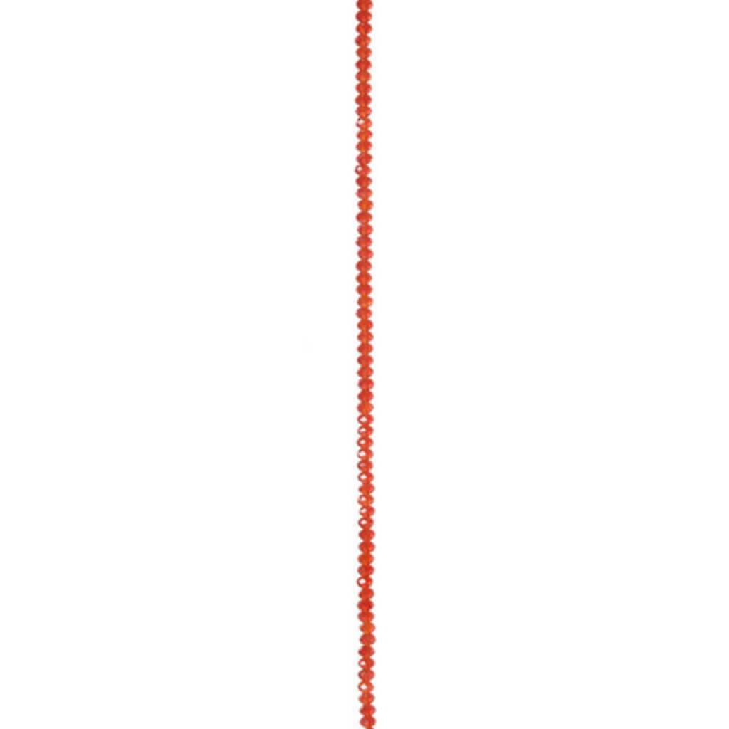CRYSTAL BEAD STRAND RONDELLE LIGHT SIAM 7IN 
