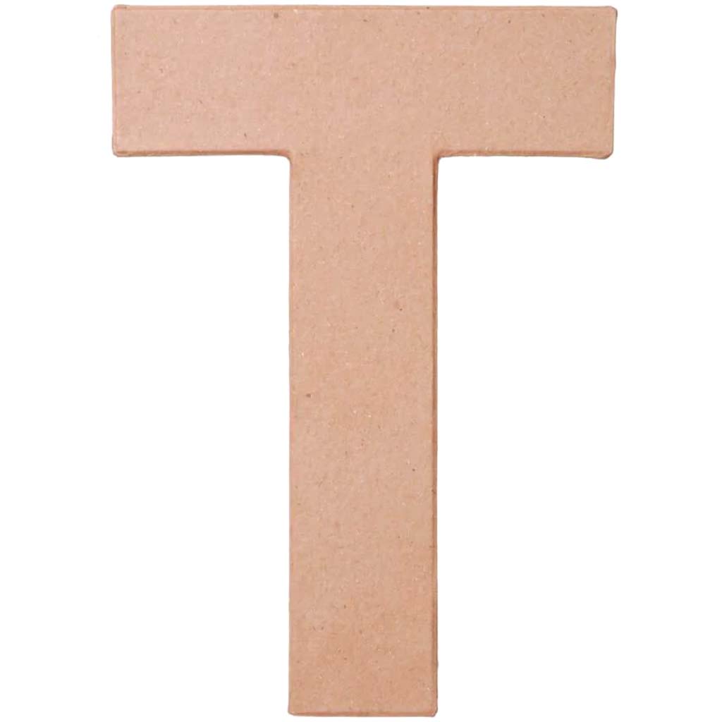 PAPER MACHE LETTER T 8 X 5 1/2 X 1 IN. 