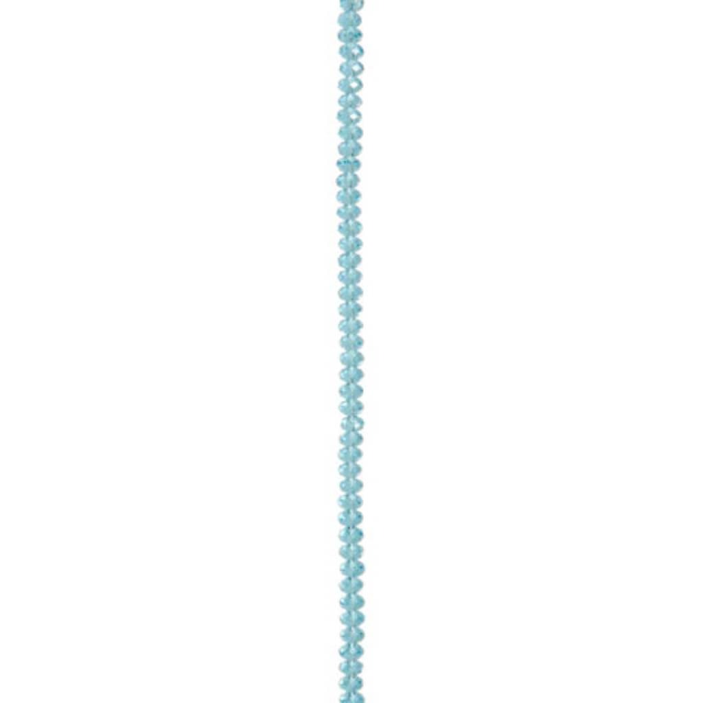 CRYSTAL BEAD STRAND RONDELLE AQUA 7IN 