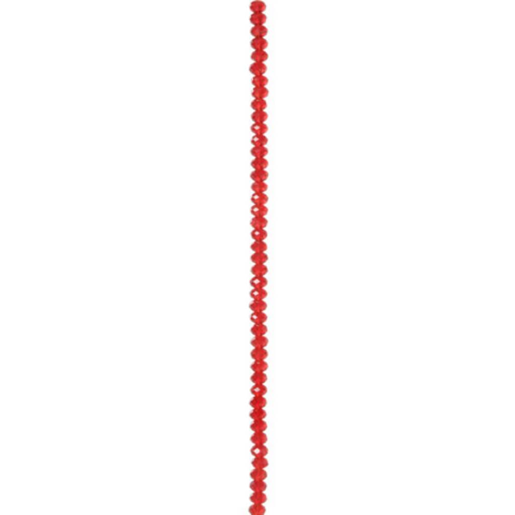 CRYSTAL BEAD STRAND RONDELLE LIGHT SIAM 4X6MM 7IN 